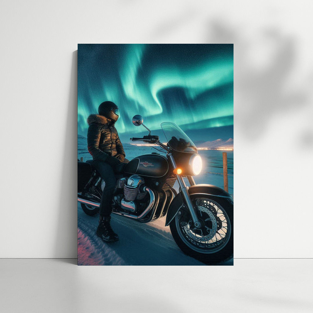 Northern Lights and Moto Guzzi: Speed Under the Polar Sky