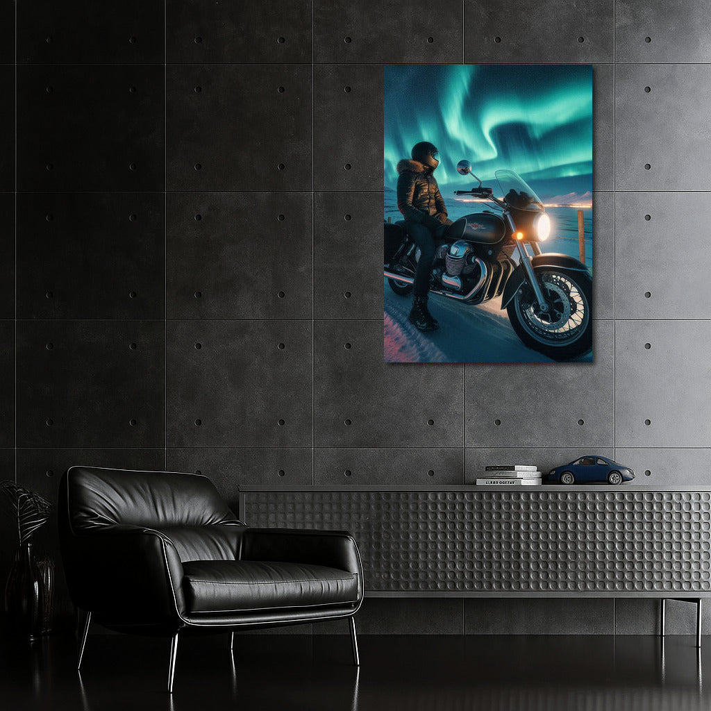 Northern Lights and Moto Guzzi: Speed Under the Polar Sky