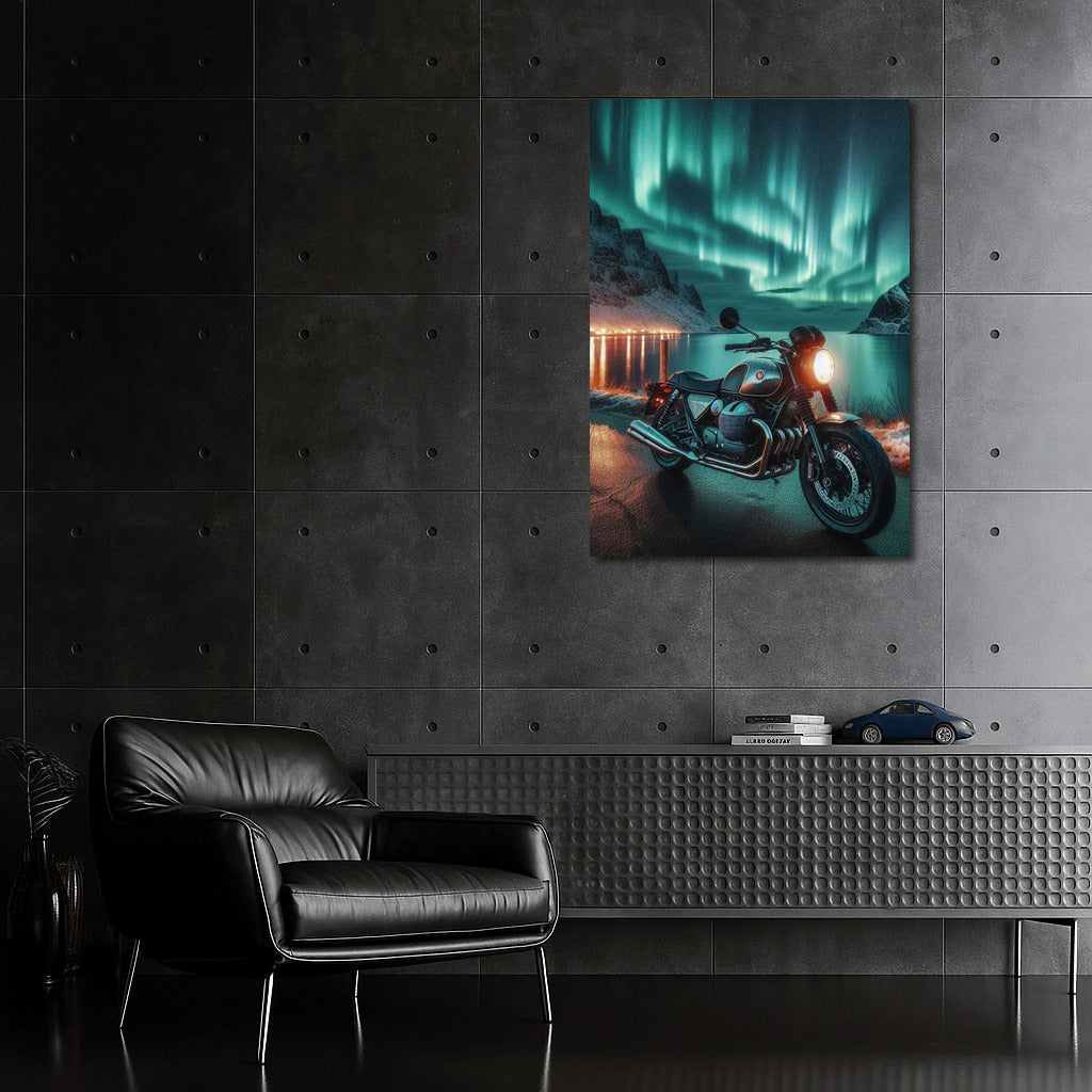 Moto Guzzi Under the Northern Lights: Adventure in the Night