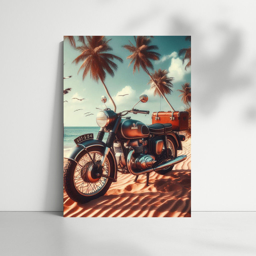 Freedom on Wheels: Moto Guzzi at the Beach and Palms