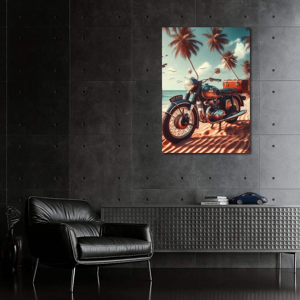 Freedom on Wheels: Moto Guzzi at the Beach and Palms