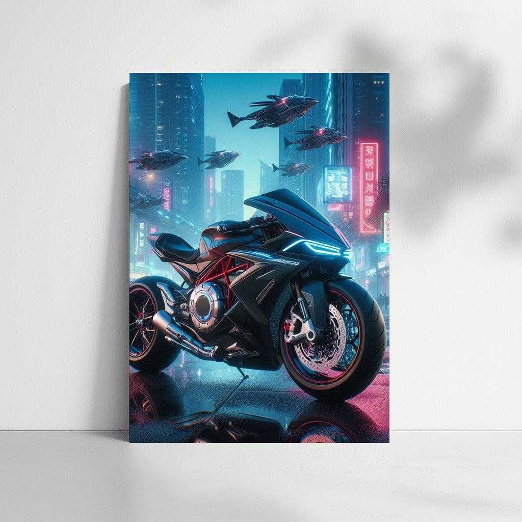 Neon Vortex: MV Agusta in the Futuristic City