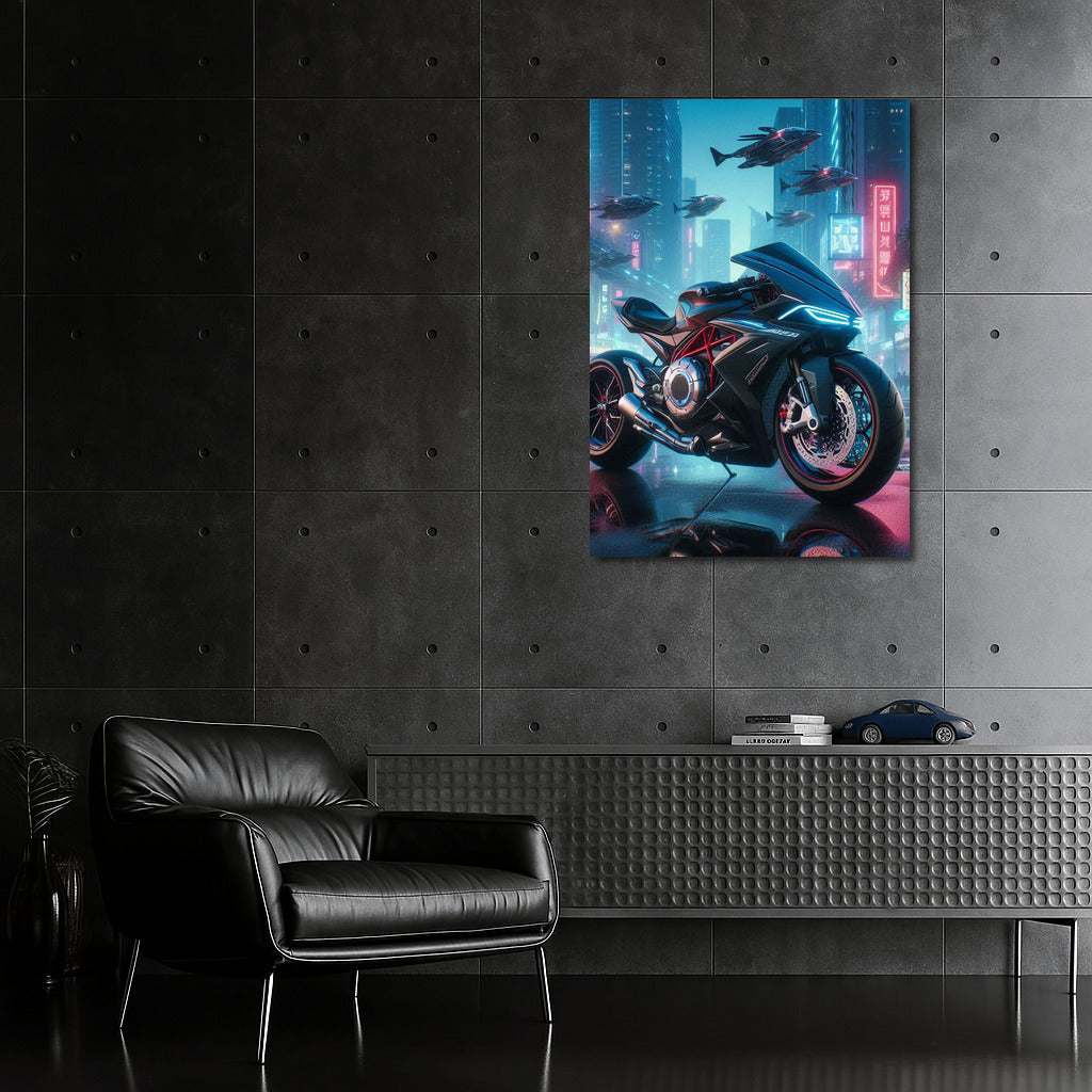 Neon Vortex: MV Agusta in the Futuristic City