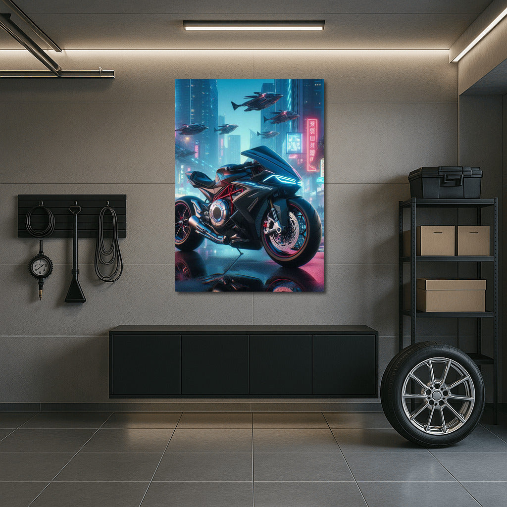 Neon Vortex: MV Agusta in the Futuristic City