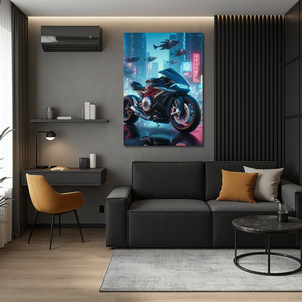 Neon Vortex: MV Agusta in the Futuristic City