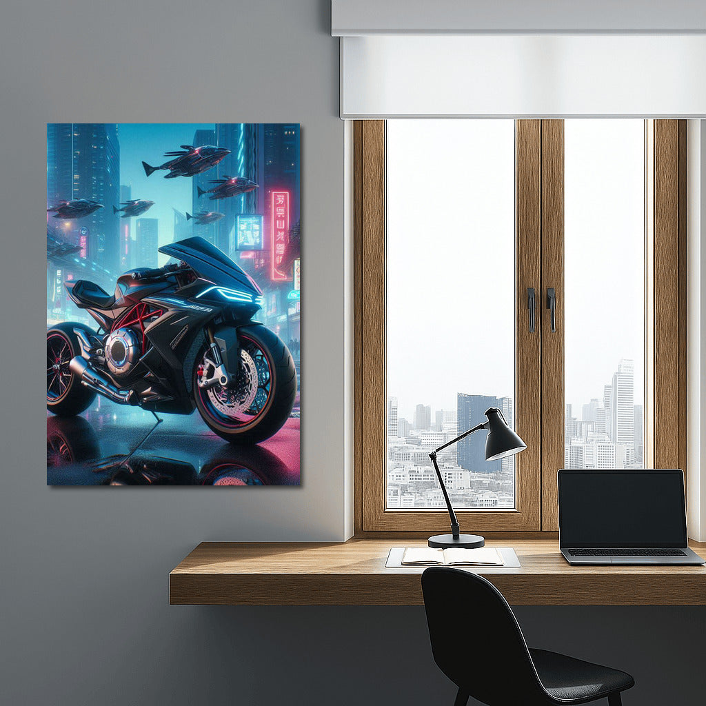 Neon Vortex: MV Agusta in the Futuristic City
