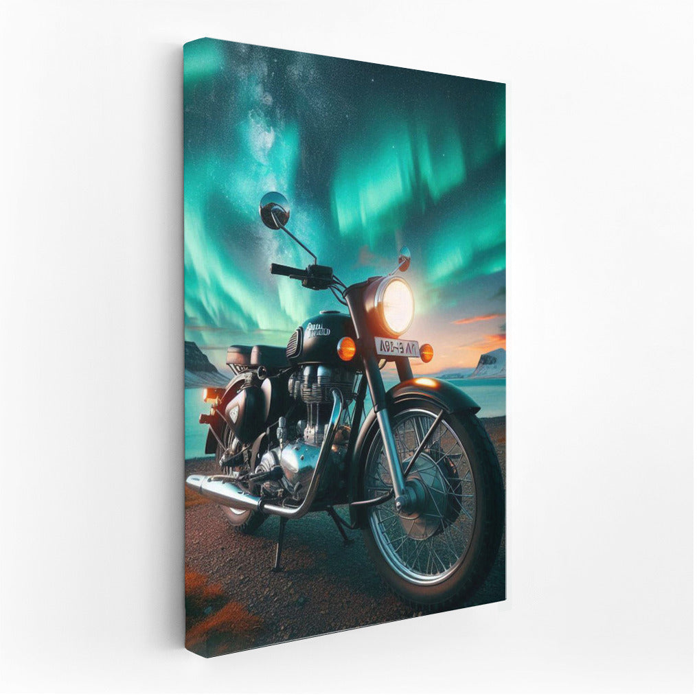 Royal Enfield under the Northern Lights: Freedom and Magic of Nature