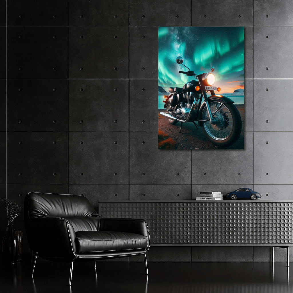 Royal Enfield under the Northern Lights: Freedom and Magic of Nature