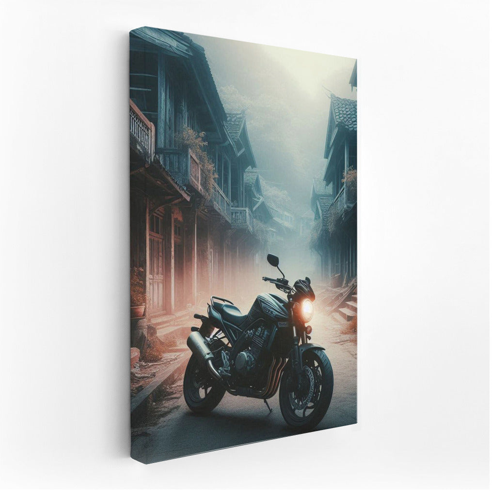 Suzuki in the Fog: Ghost Town and Motorcycle