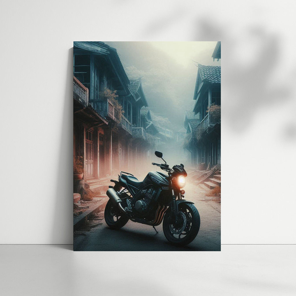 Suzuki in the Fog: Ghost Town and Motorcycle