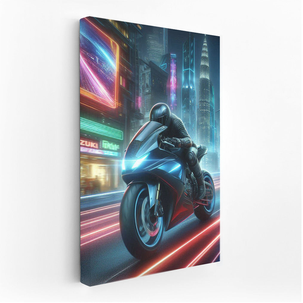 Future Speed: Suzuki Motorcycle in Futuristic City