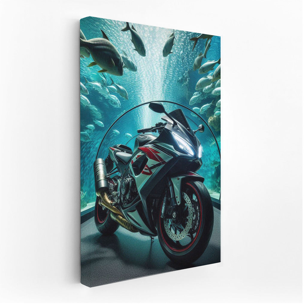 Underwater Adventure: Suzuki Motorcycle in Tunnel
