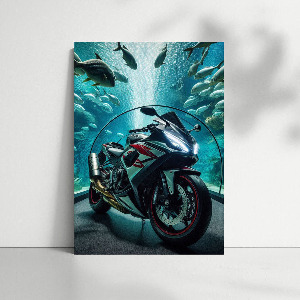 Underwater Adventure: Suzuki Motorcycle in Tunnel