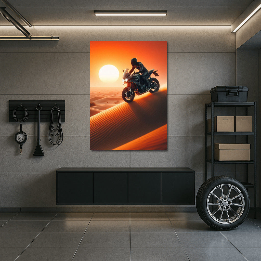 Triumph at Sunset: Freedom in the Desert