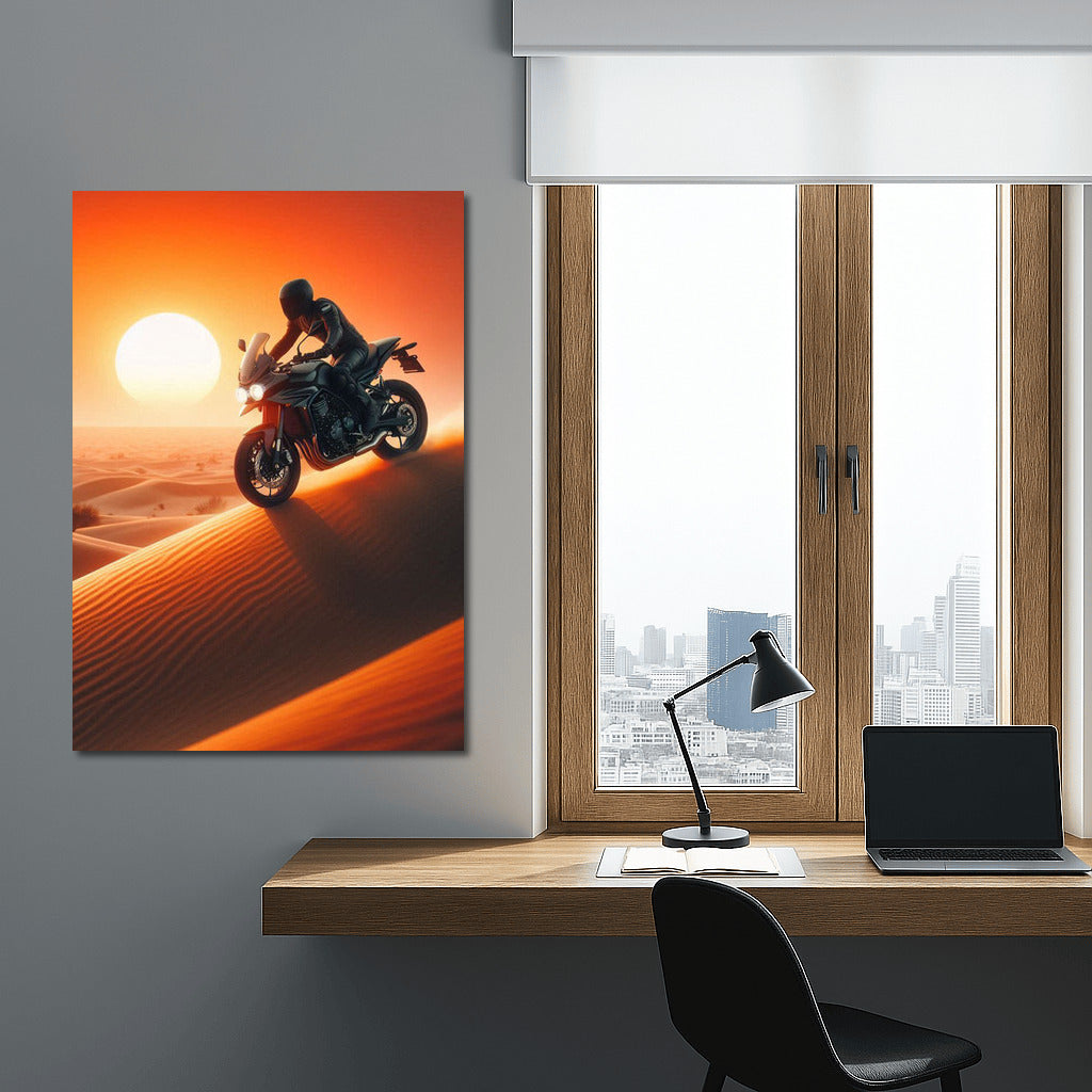 Triumph at Sunset: Freedom in the Desert