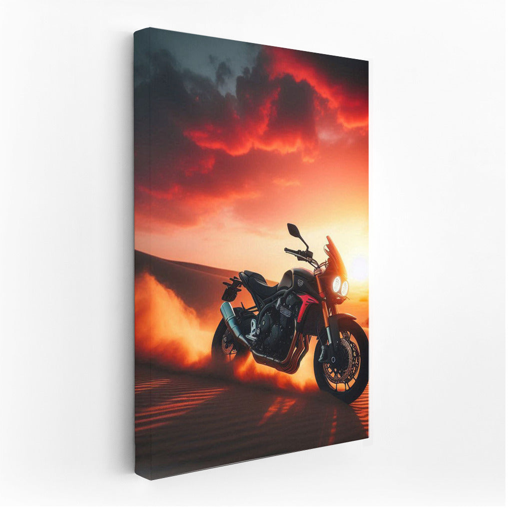 Sunset Triumph: Triumph Motorcycle in the Desert