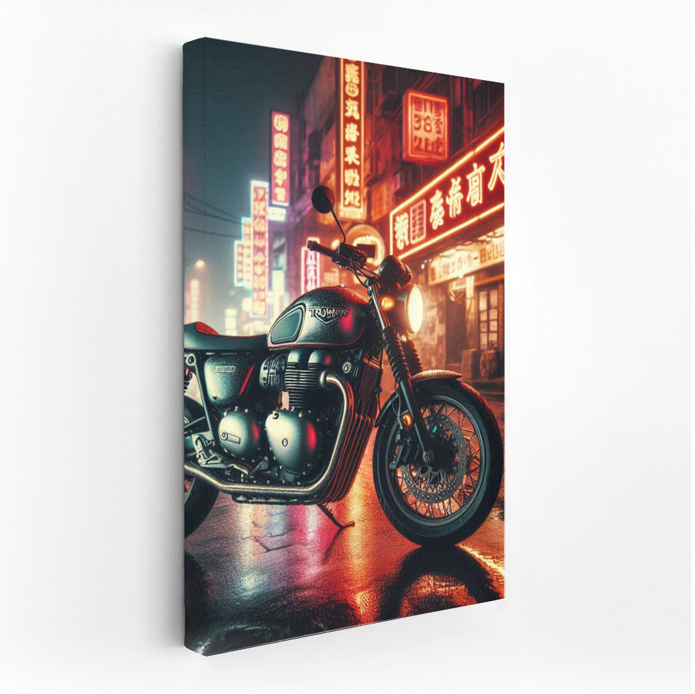 Night Triumph: Triumph Motorcycle on the Streets of the Metropolis