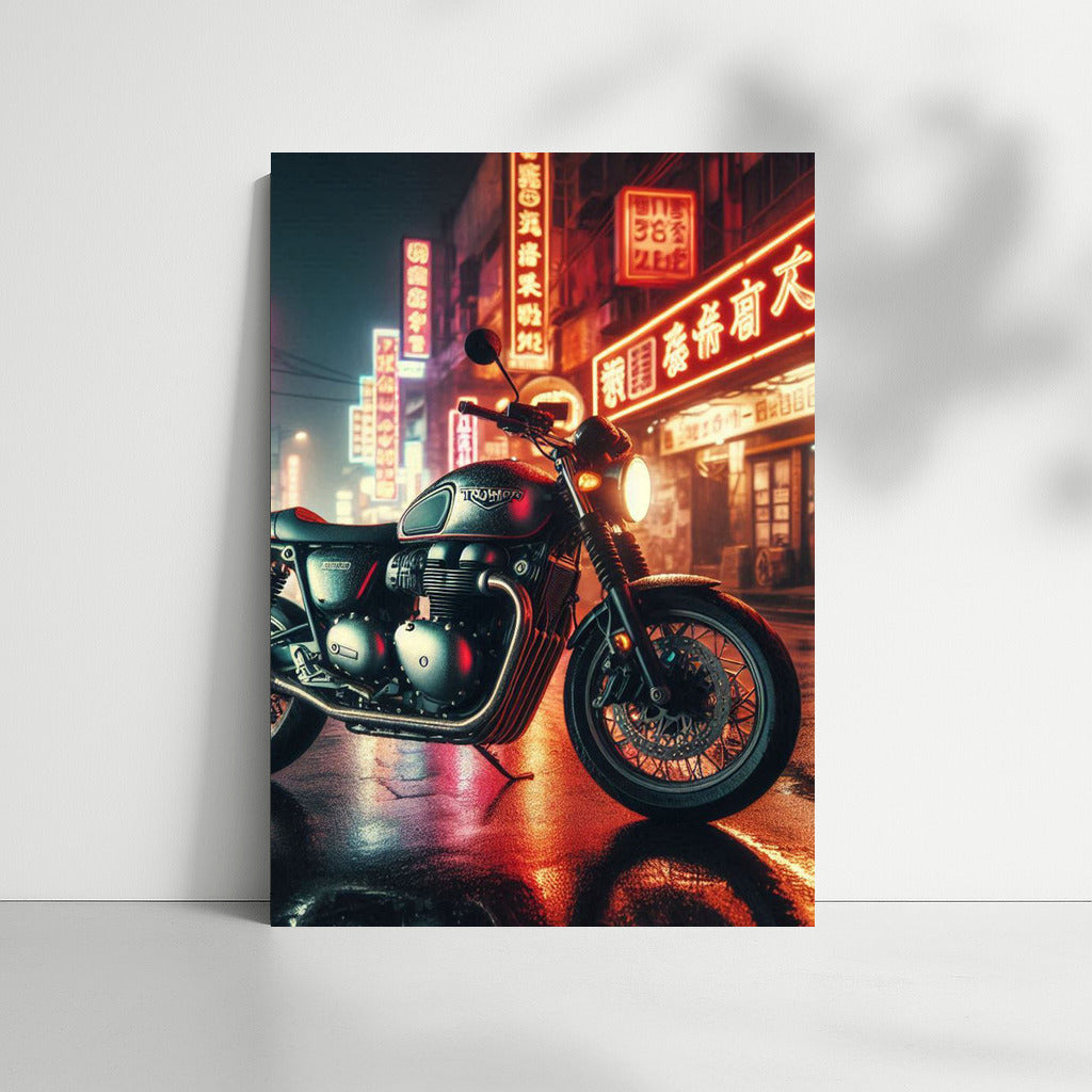 Night Triumph: Triumph Motorcycle on the Streets of the Metropolis