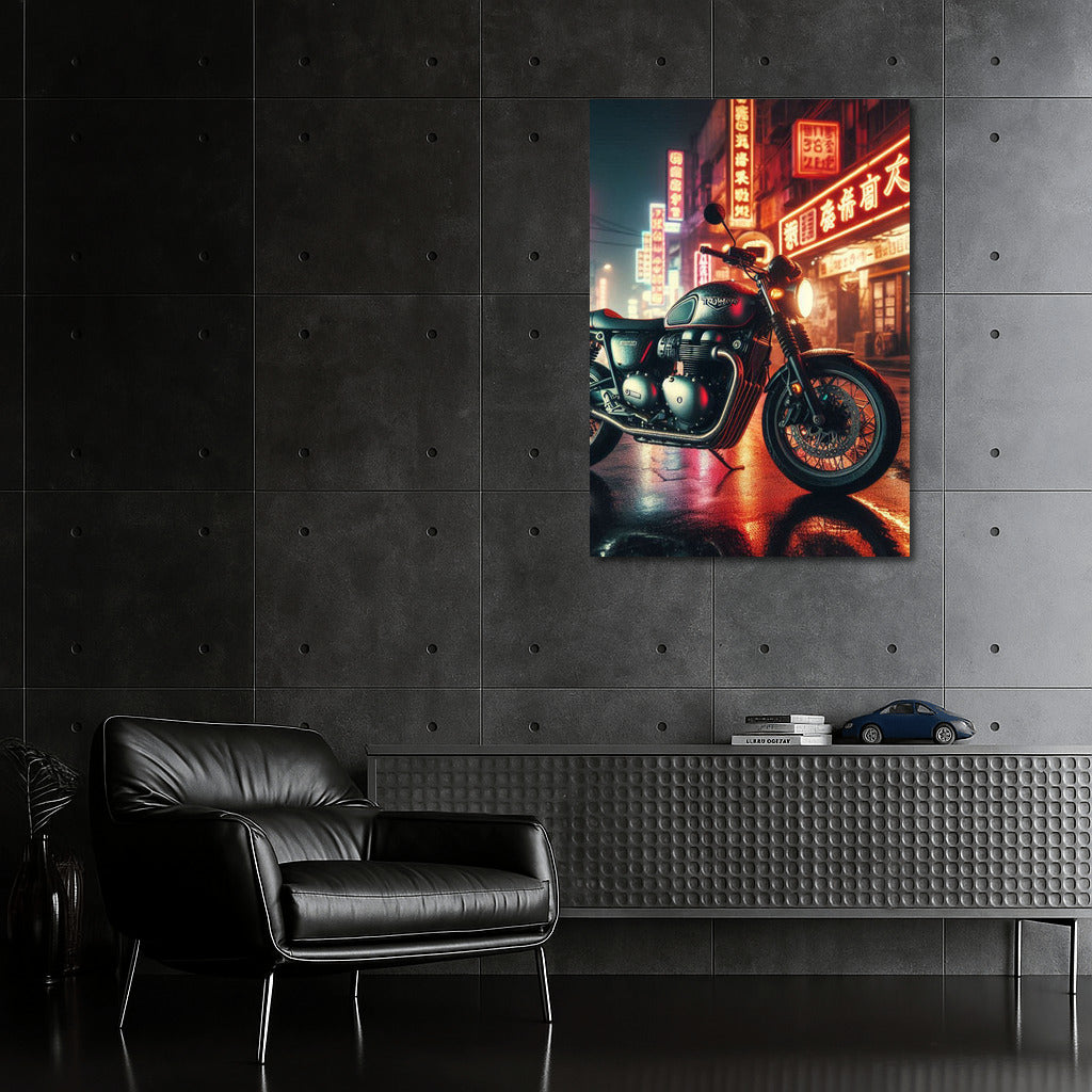Night Triumph: Triumph Motorcycle on the Streets of the Metropolis