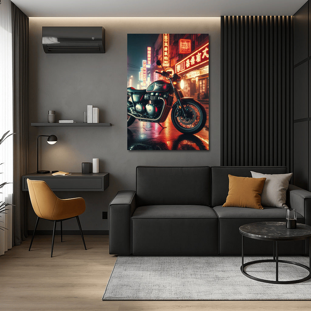 Night Triumph: Triumph Motorcycle on the Streets of the Metropolis