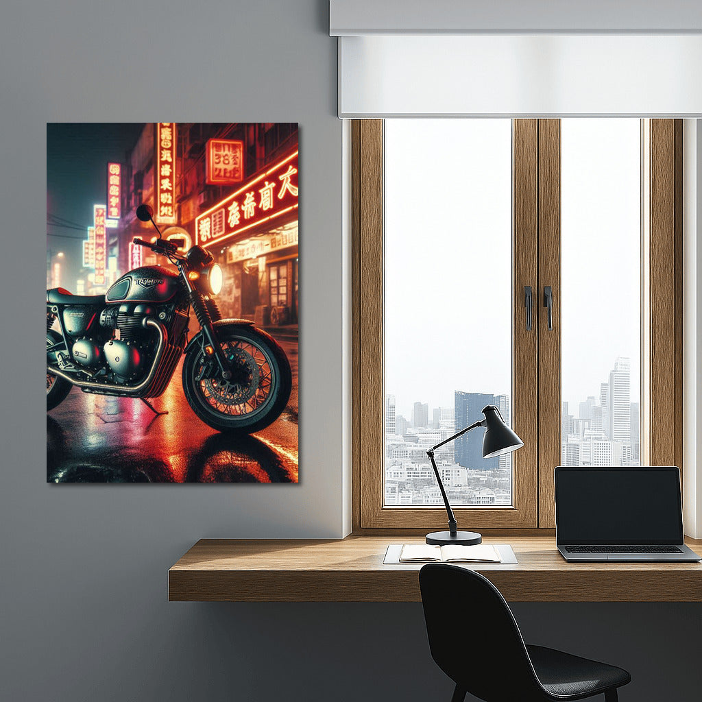 Night Triumph: Triumph Motorcycle on the Streets of the Metropolis