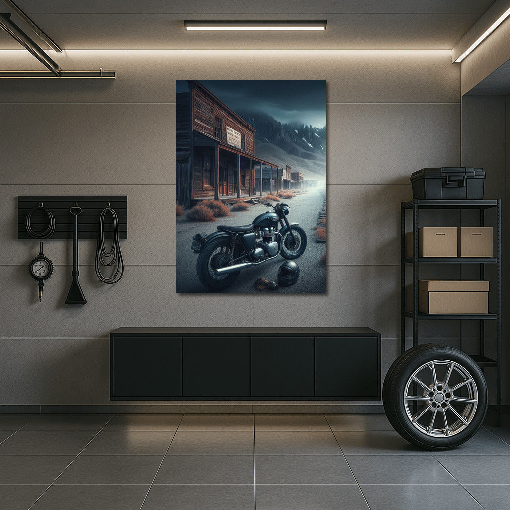 Triumph Motorcycle in Ghost Town