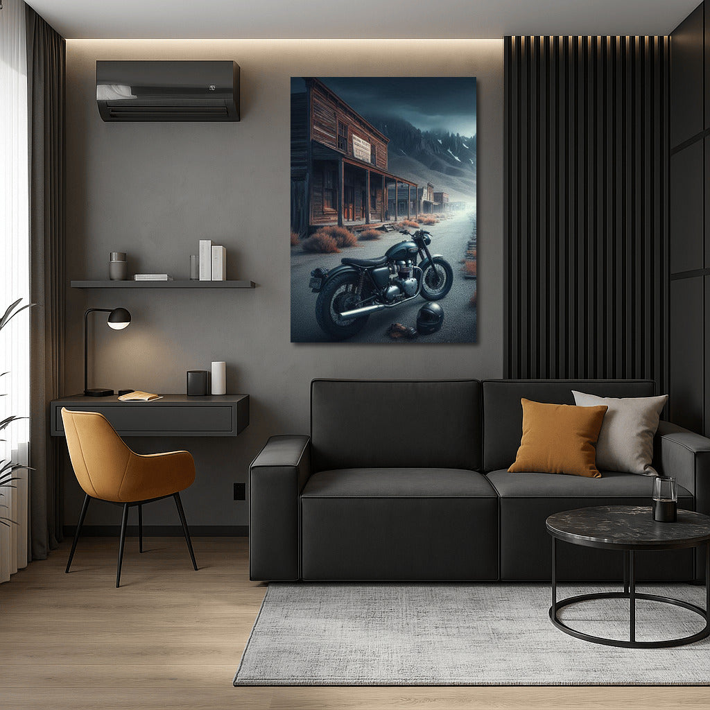 Triumph Motorcycle in Ghost Town