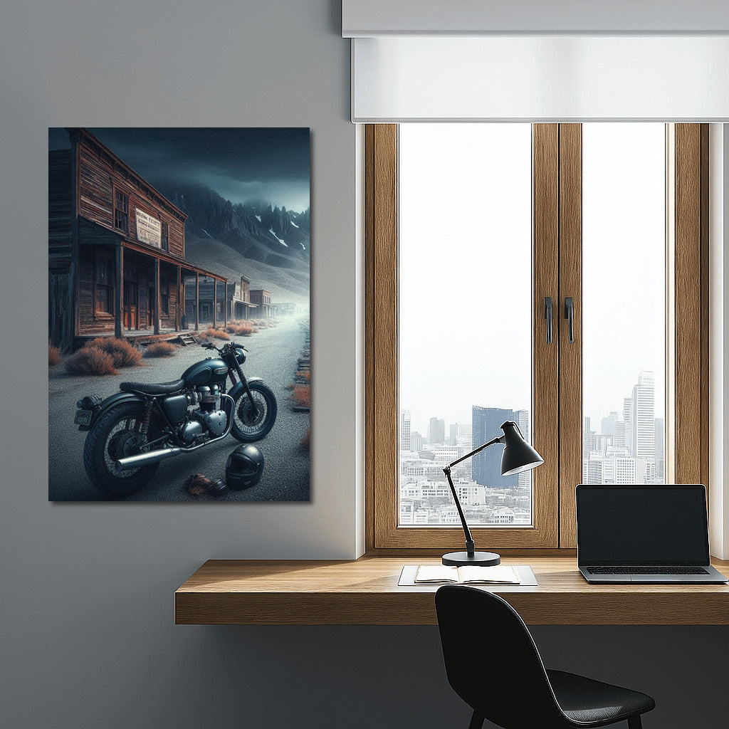 Triumph Motorcycle in Ghost Town