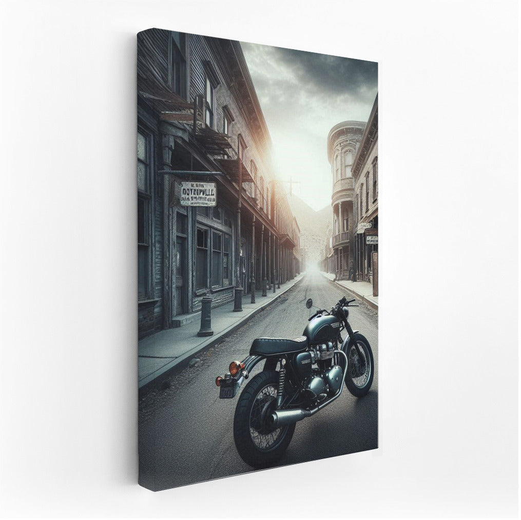 Triumph in the Fog: Bike in the Ghost Town