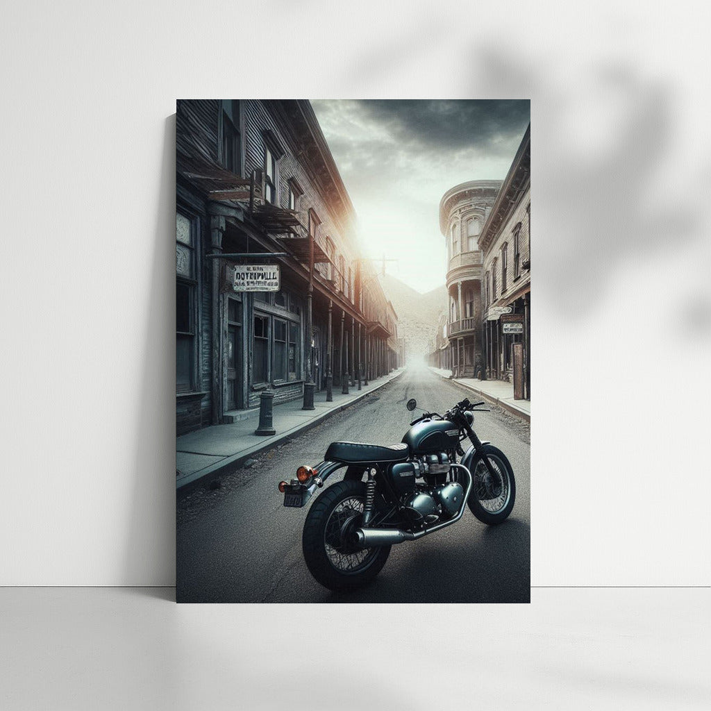 Triumph in the Fog: Bike in the Ghost Town