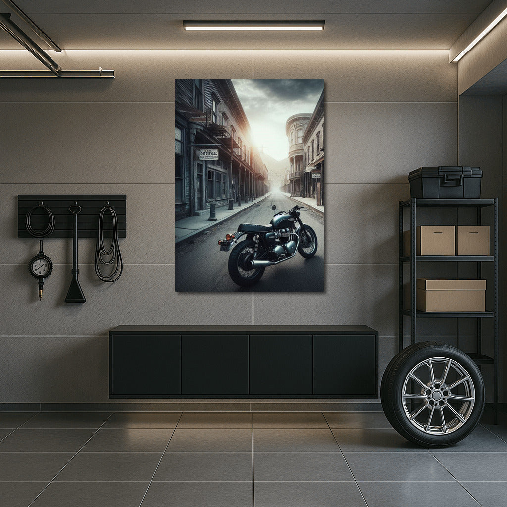 Triumph in the Fog: Bike in the Ghost Town