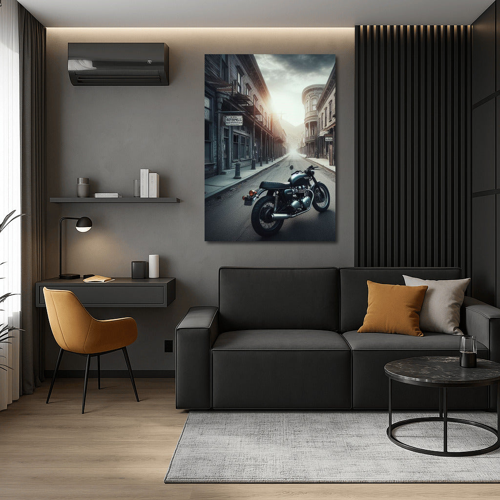 Triumph in the Fog: Bike in the Ghost Town