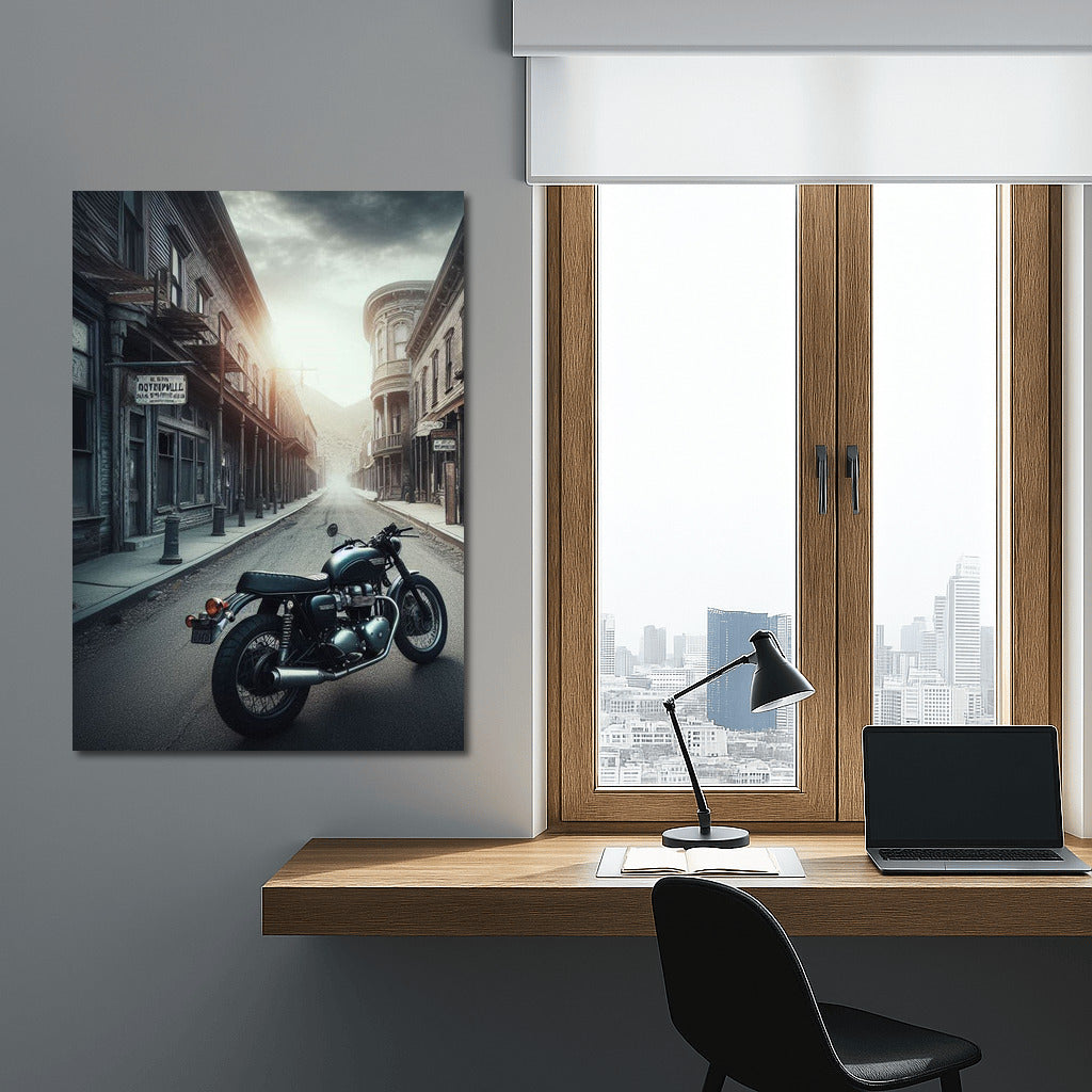 Triumph in the Fog: Bike in the Ghost Town