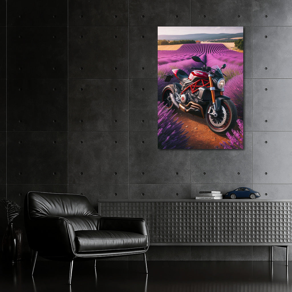 Ducati in Lavender Fields: Speed and Tranquility