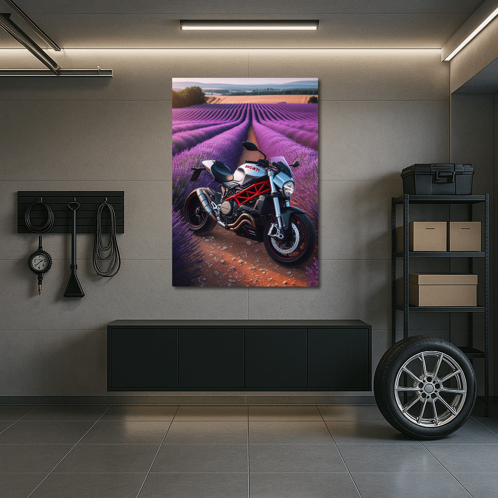 Ducati in Lavender Fields: Speed and Nature