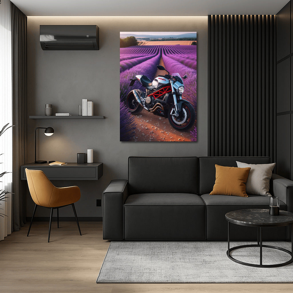Ducati in Lavender Fields: Speed and Nature
