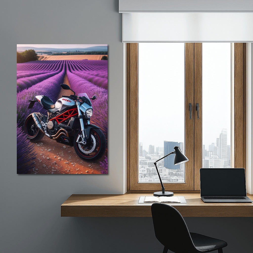 Ducati in Lavender Fields: Speed and Nature