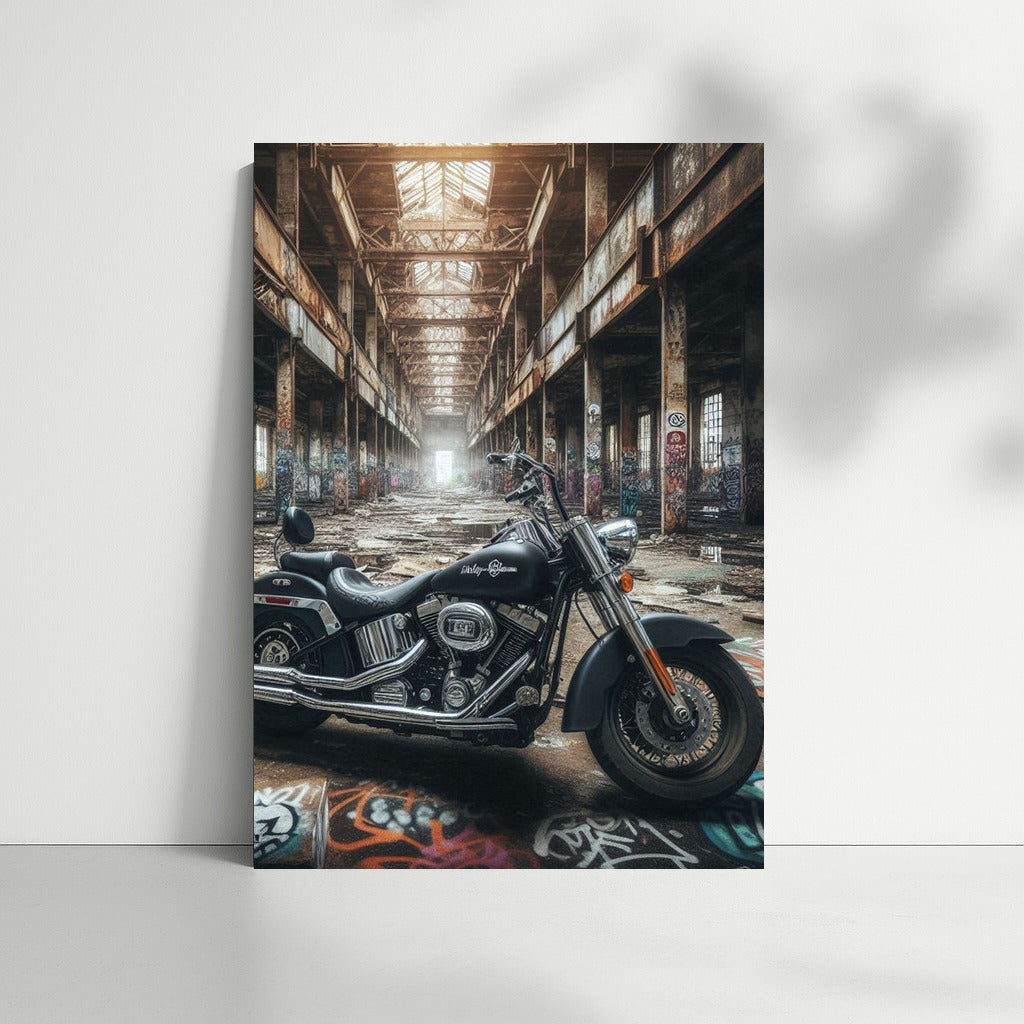Harley Davidson in Abandoned Warehouse: Symbol of Freedom and Adventure
