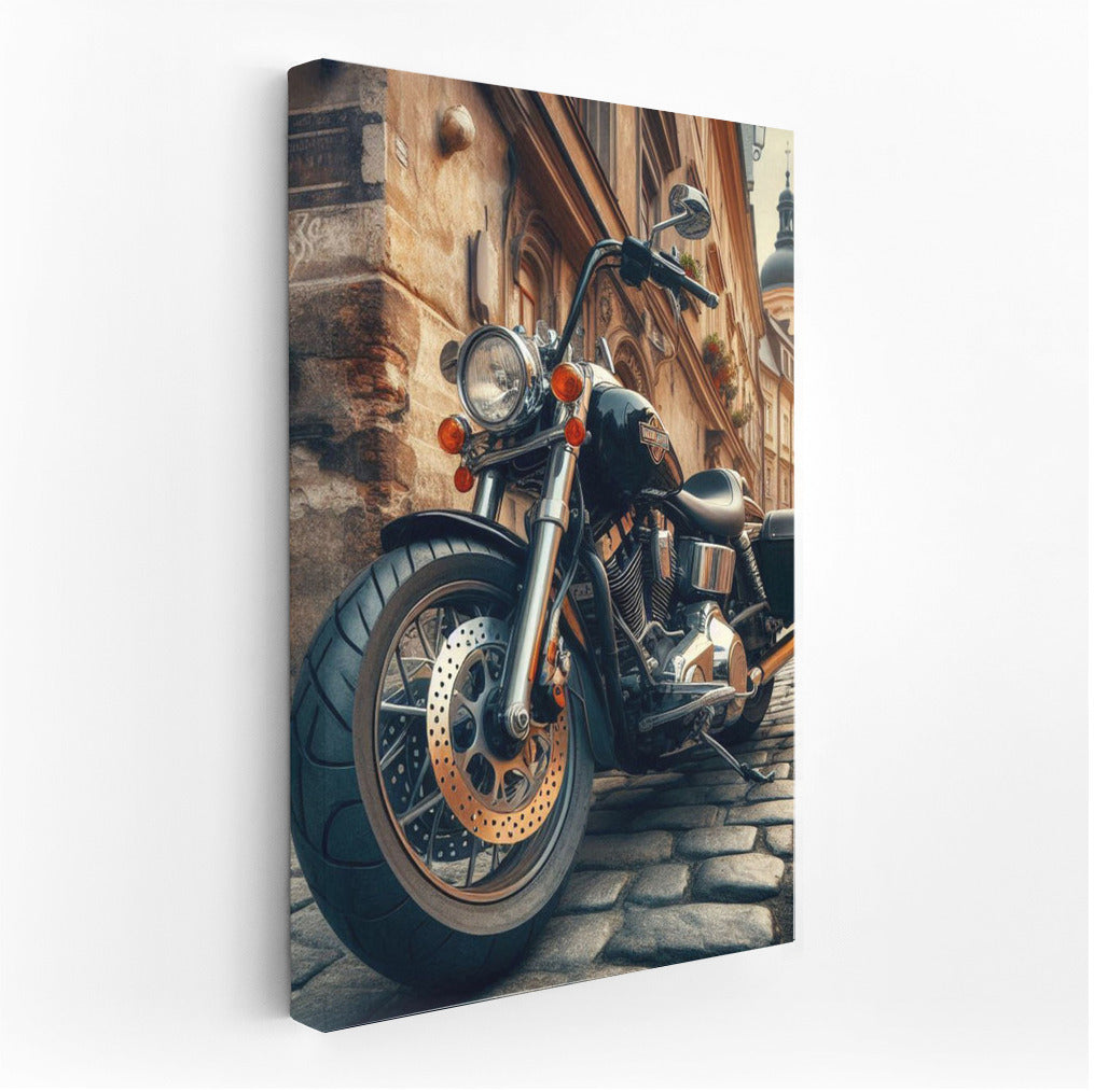 Harley Davidson on the Vintage Streets of Europe: Dynamics and Style