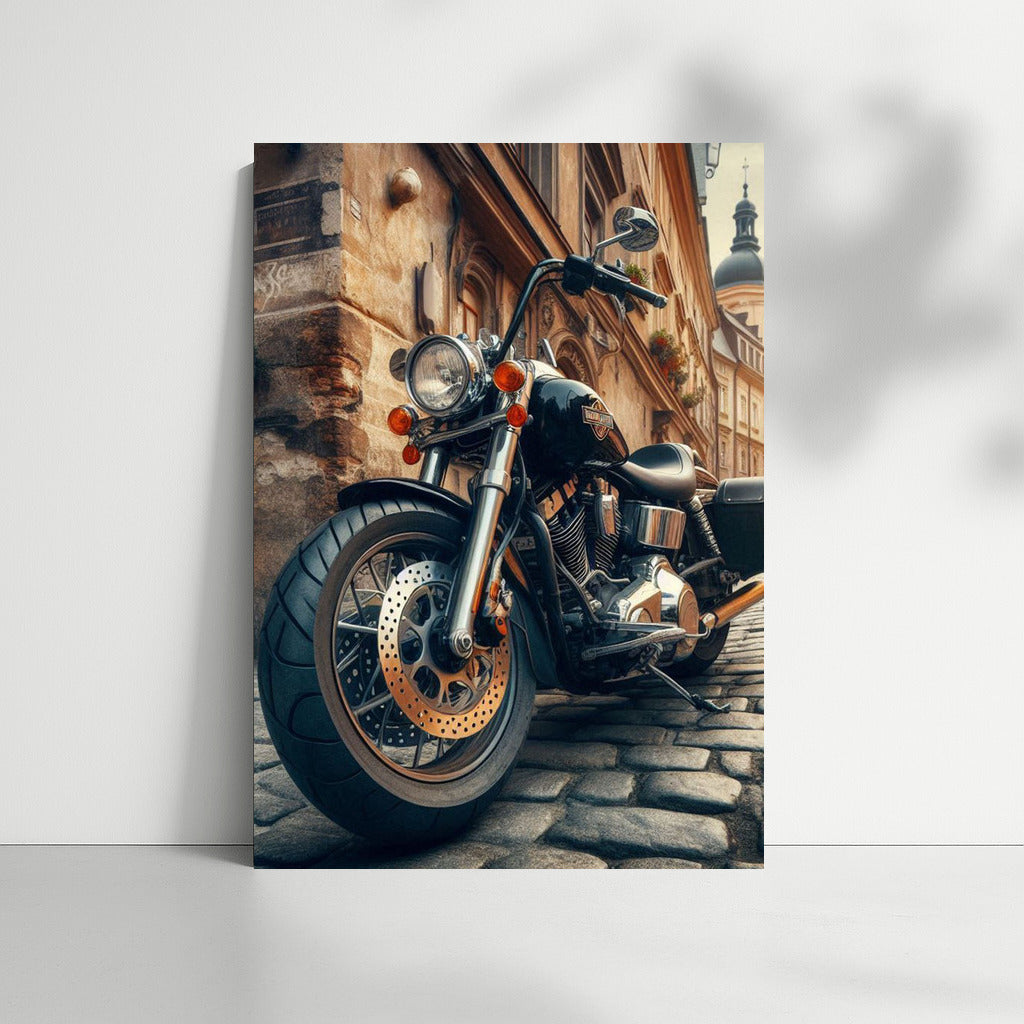 Harley Davidson on the Vintage Streets of Europe: Dynamics and Style