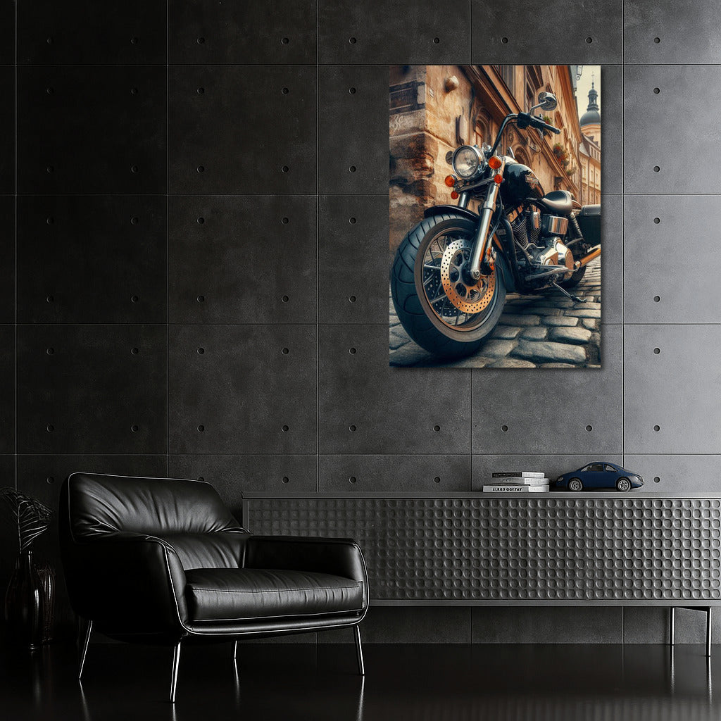 Harley Davidson on the Vintage Streets of Europe: Dynamics and Style