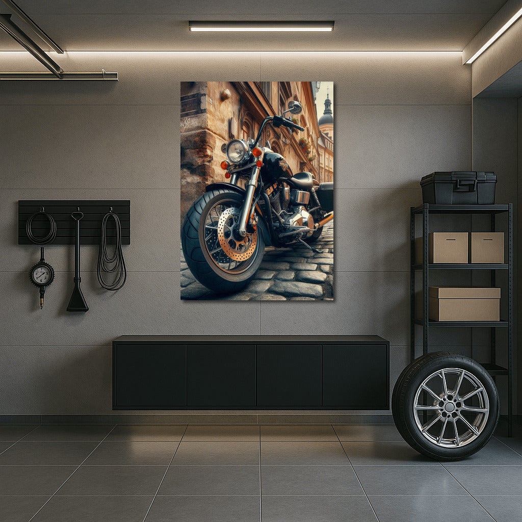 Harley Davidson on the Vintage Streets of Europe: Dynamics and Style