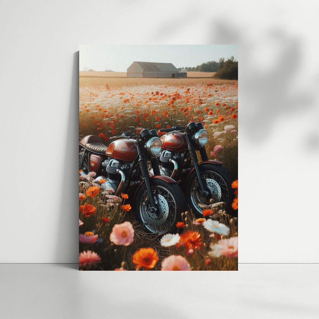 Romance and Speed: Moto Guzzi among Flowering Fields