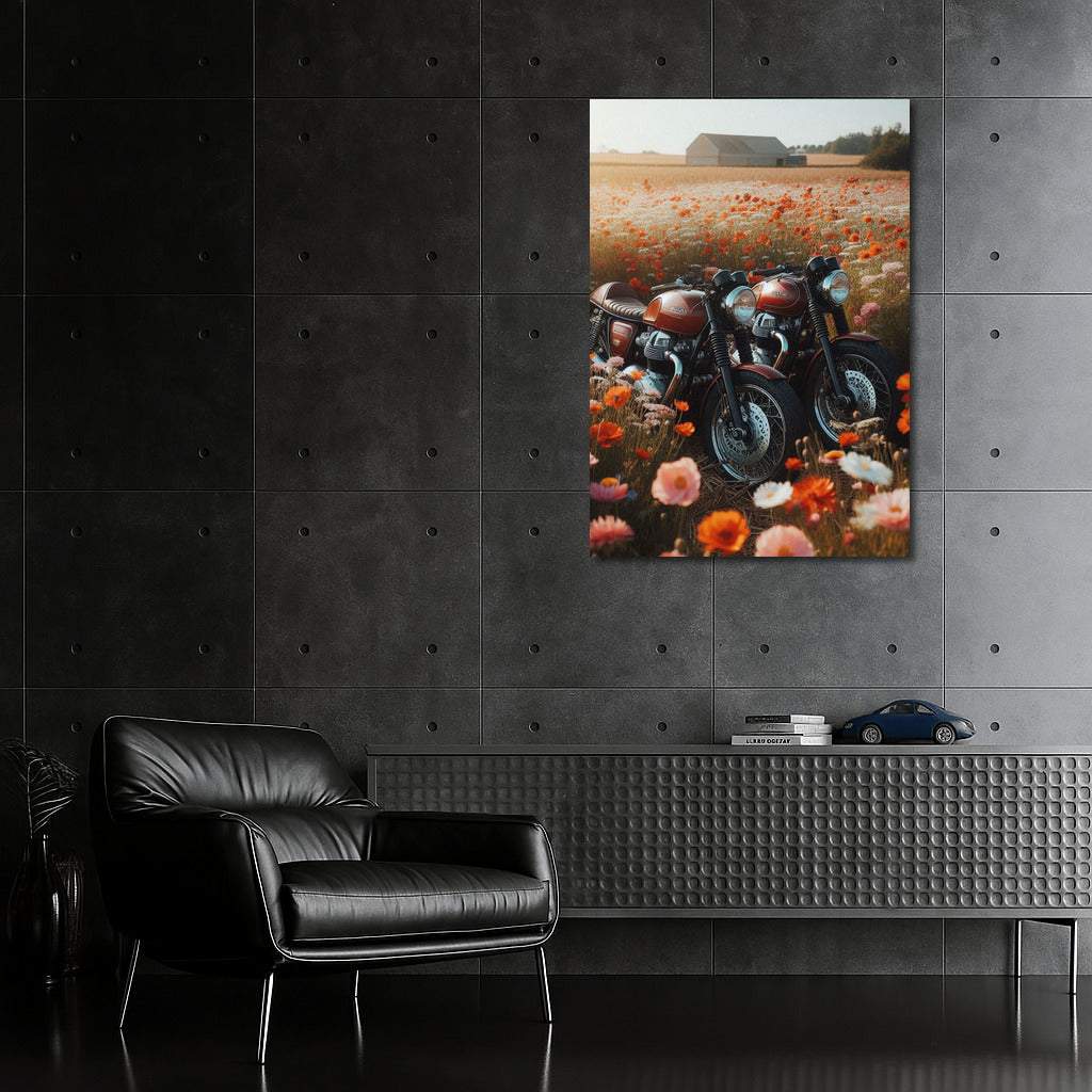 Romance and Speed: Moto Guzzi among Flowering Fields