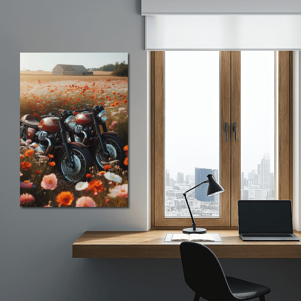 Romance and Speed: Moto Guzzi among Flowering Fields