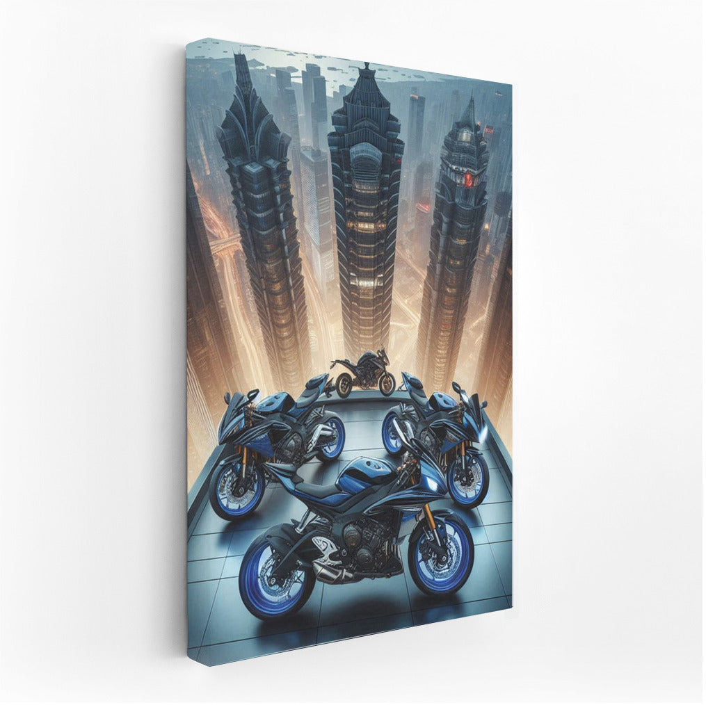 Yamaha on Top: Motorcycles on the Roof of a Skyscraper