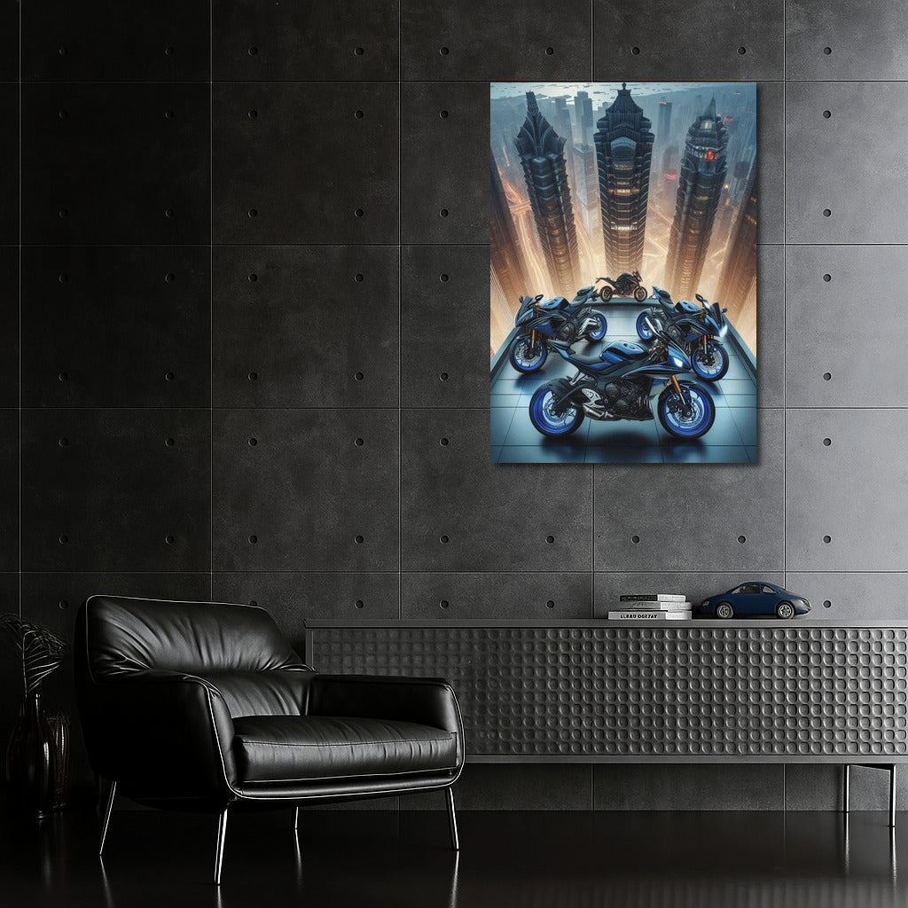 Yamaha on Top: Motorcycles on the Roof of a Skyscraper