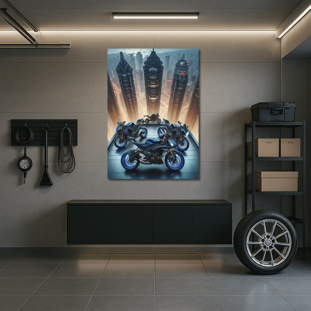 Yamaha on Top: Motorcycles on the Roof of a Skyscraper