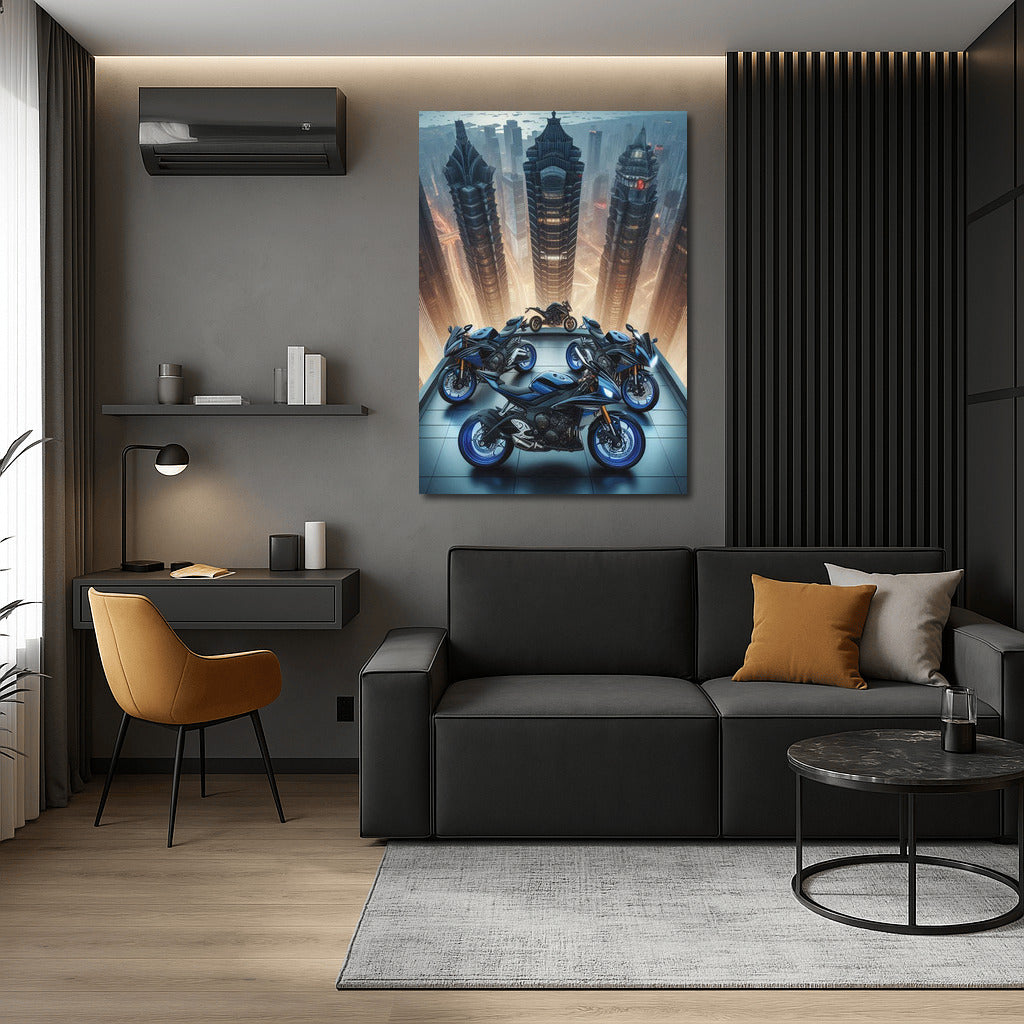 Yamaha on Top: Motorcycles on the Roof of a Skyscraper