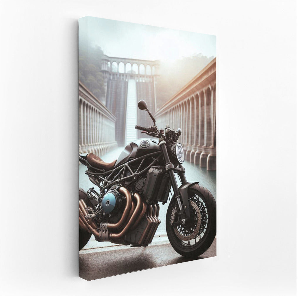 Speed on the Edge: Naked Bike at the Majestic Dam